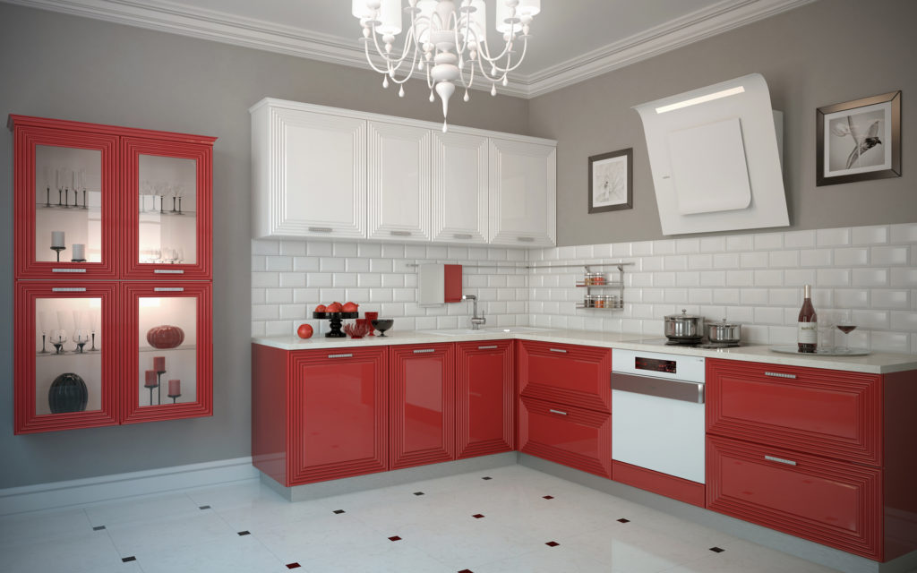 Красная кухня может смотреться эстетично и благородно